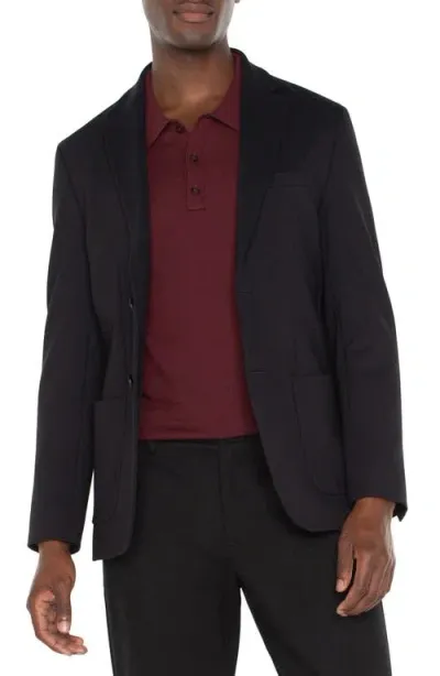 Liverpool Double Vent Knit Blazer In Black