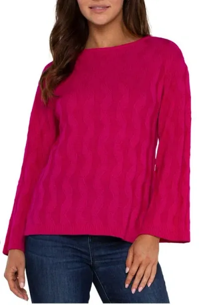 Liverpool Embroidered Boat Neck Sweater In Bright Star Ruby