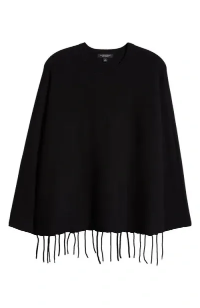 Liverpool Fringe Hem Sweater In Black