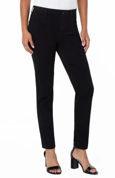 Liverpool Gia Glider Pull-on Ankle Slim Jeans In Over Dye Black