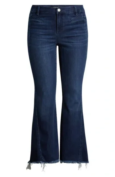 Liverpool Hannah Frayed Crop Flare Jeans In Mount Dora