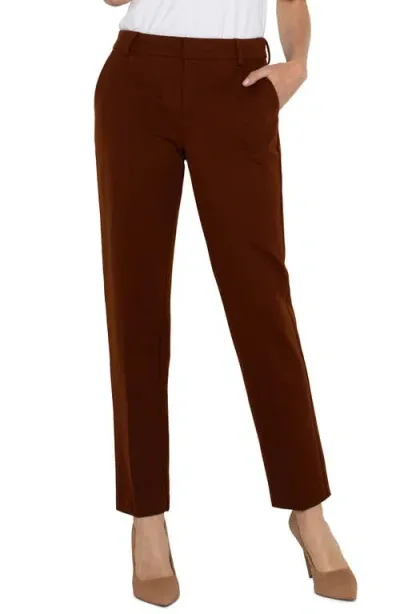 Liverpool Kelsey Knit Trousers In Rich Mahogany