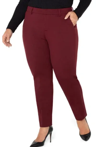 Liverpool Kelsey Ponte Knit Trousers In Bordeaux