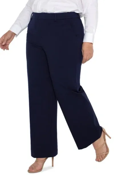 Liverpool Kelsey Wide Leg Knit Pants In Cadet Blue