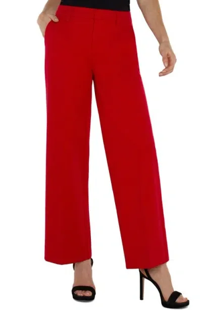 Liverpool Kelsey Wide Leg Knit Trousers In Tango Red