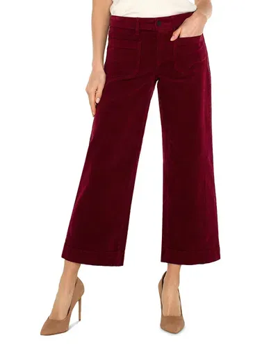 Liverpool Los Angeles Corduroy Crop Wide Leg Pants In Ruby