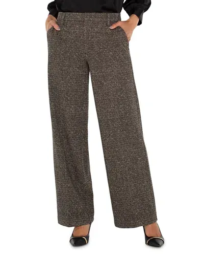 Liverpool Los Angeles Kelsey Wide Leg Pants In Black Tan Heringbone