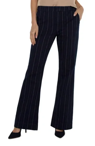 Liverpool Los Angeles Pinstripe Denim Trousers In Lapis Indigo Stripe