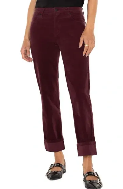 Liverpool Marley Corduroy Girlfriend Pants In Blackberry