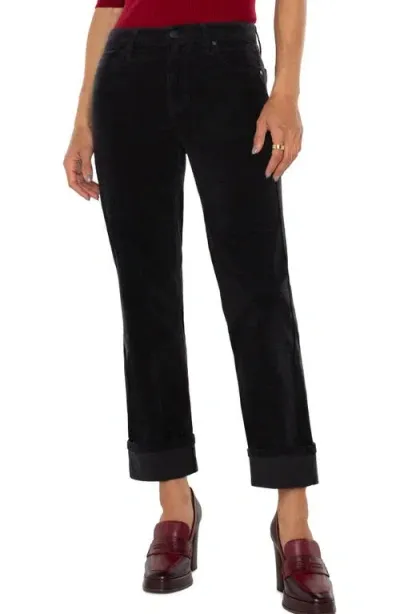 Liverpool Marley Corduroy Girlfriend Pants In Onyx