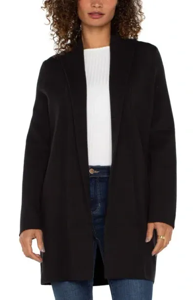 Liverpool Open Front Sweater Coat In Black