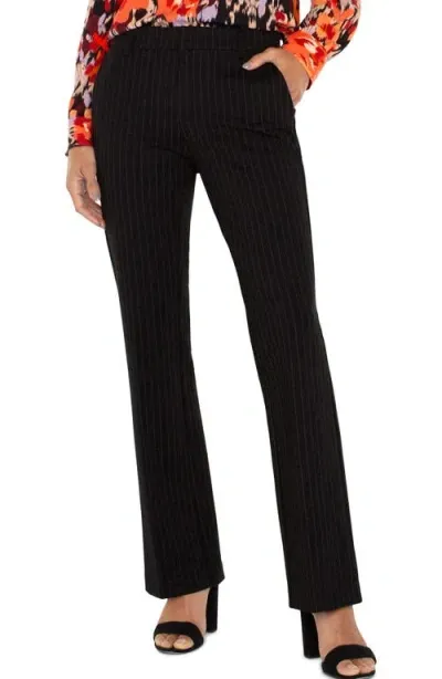 Liverpool Pinstripe Flare Pants In Black/white Pinstripe