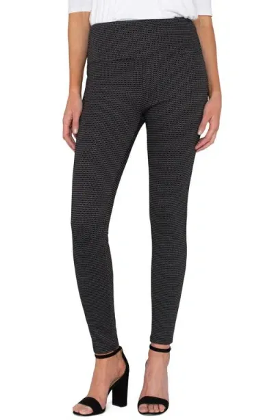 Liverpool Reese Seam Detail Ankle Leggings<br /> In Black/white