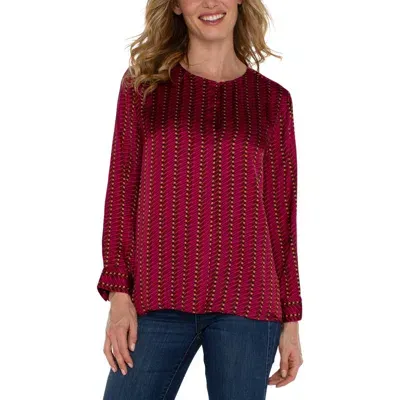 Liverpool Ruby Dotted Stripe Popover Top