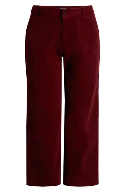 Liverpool Wide Leg Corduroy Pants In Ruby