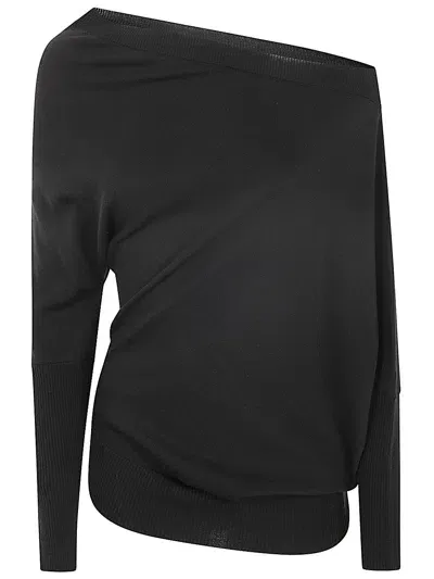 Liviana Conti Asymetrical Sweater In Negro