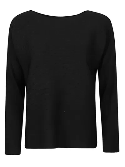 Liviana Conti Ribbed Viscose Sweater In Black