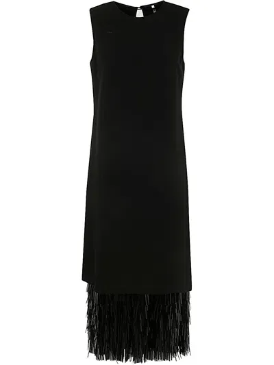 Liviana Conti Feathers Dress In Black