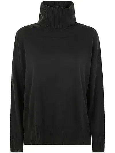 Liviana Conti Large Round Neck Sweater In Green