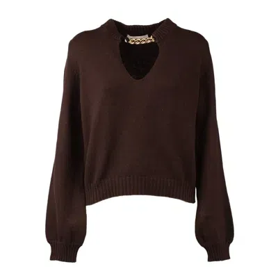 Liviana Conti Sweater With Chain In Brown