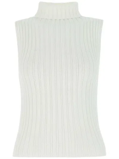 Liya Sleeveless Turtleneck Jumper In White