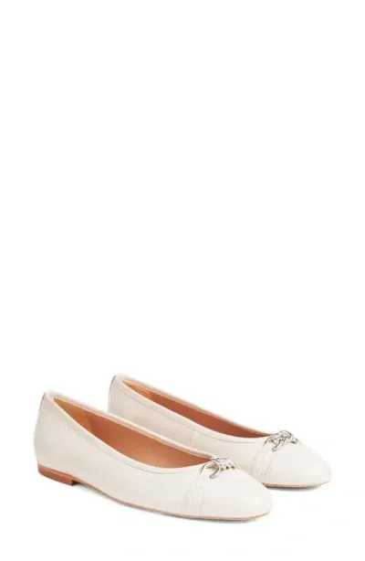 Lk Bennett Brielle Cap Toe Flat In Ecru