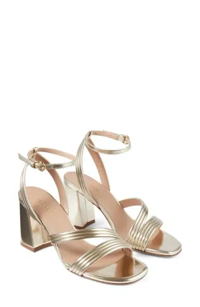 Lk Bennett Edita Ankle Strap Sandal In Pale Gold