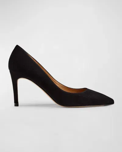 Lk Bennett Floret Suede Stiletto Pumps In Black