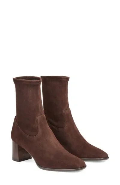 Lk Bennett Harp Bootie In Bro-dark Chocolate