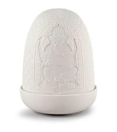 Lladrò Lord Ganesha & Goddess Lakshmi Dome Table Lamp In Neutral