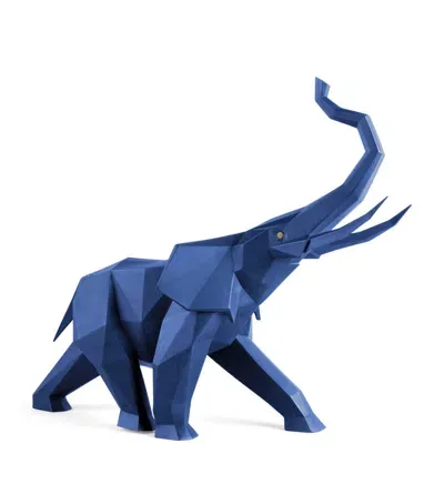 Lladrò Porcelain Elephant Figurine In Blue