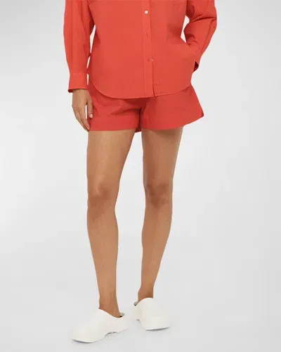 Lmnd Chiara Cotton Poplin Shorts In Grenadine