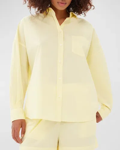 Lmnd The Chiara Classic Garment-dyed Cotton Shirt In Butter