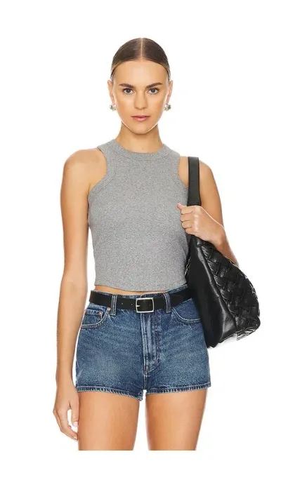 Lna Detra Cotton Rib Tank In Grey