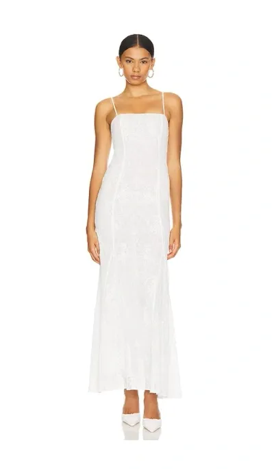 Loba Caesarea Embroidered Maxi Dress In Ivory