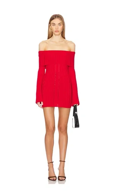 Loba Elba Off The Shoulder Mini Dress In Red