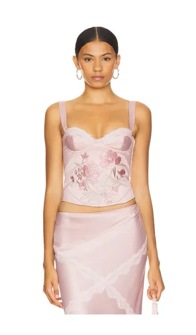 Loba Roselie Embroidered Bustier In Blush