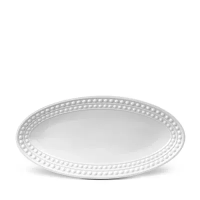 L'objet Perlee Medium Oval Platter In White