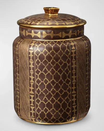 L'objet X Fortuny Ashanti Medium Canister, 9" In Brown