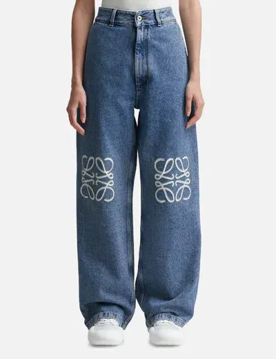 Loewe Anagram Baggy Jeans In Blue