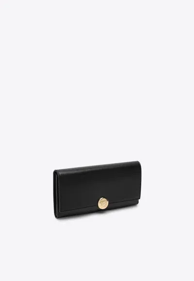 Loewe Anagram Pebble Continental Leather Wallet In Black