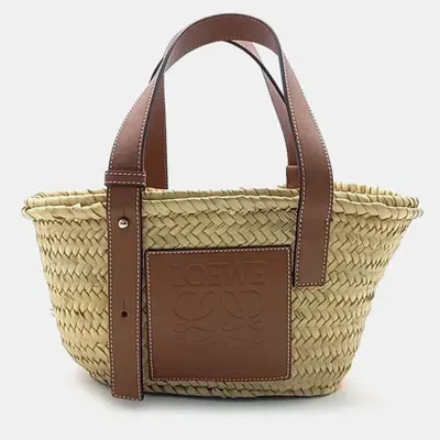 Pre-owned Loewe Basket Woven Tote Bag In Beige