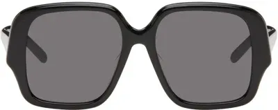 Loewe Black Square Slim Sunglasses In Shiny Black /smoke