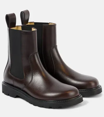 Loewe Campo Leather Boots In Brown