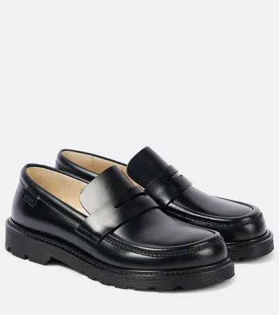 Loewe Blaze Leather Penny Loafers In Black