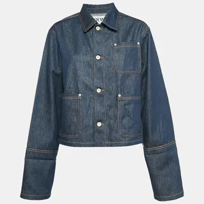 Pre-owned Loewe Blue Denim Fisherman Turn-up Jacket M