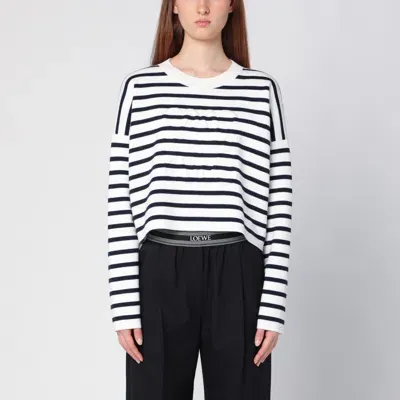 Loewe Anagram Sweater In  Off White Navy