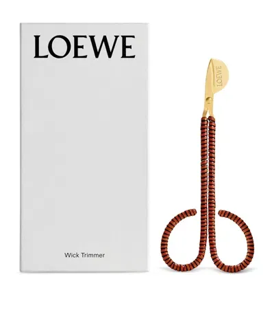 Loewe Brass-leather Wick Trimmer In Brown