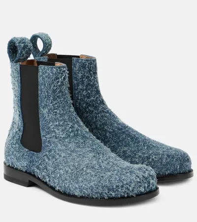 Loewe Campo Suede Chelsea Boots In Blue