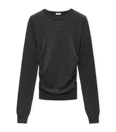 Loewe Cashmere-blend Draped Sweater In Grey